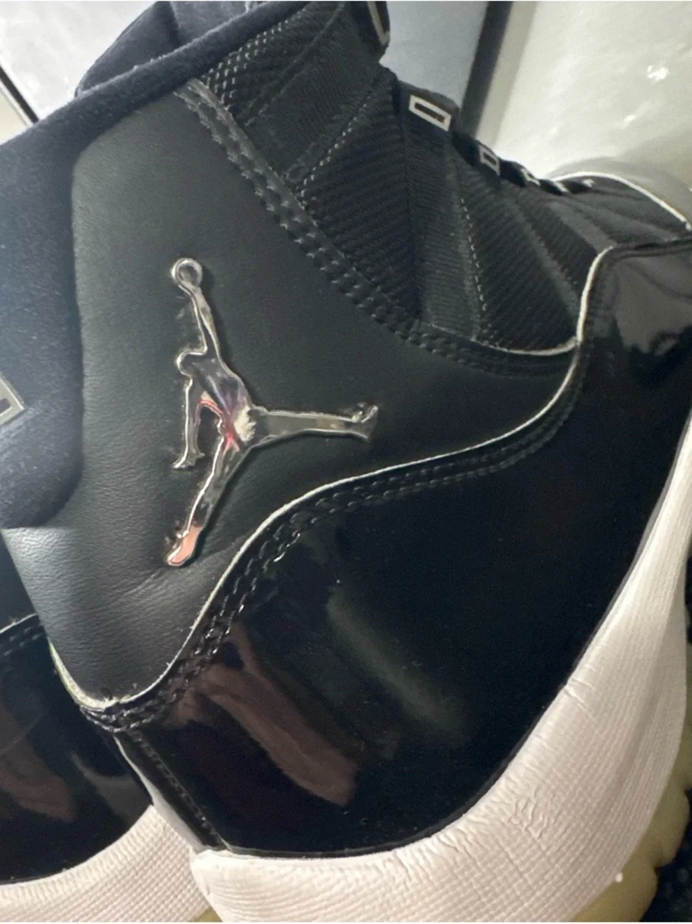 Jordan Men’s Athletic Shoes Black/White with Yellowed Sole